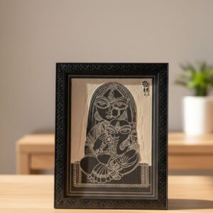 Artisan Wood Frame with Handcrafted Tile Art – Rare Traditional Technique
