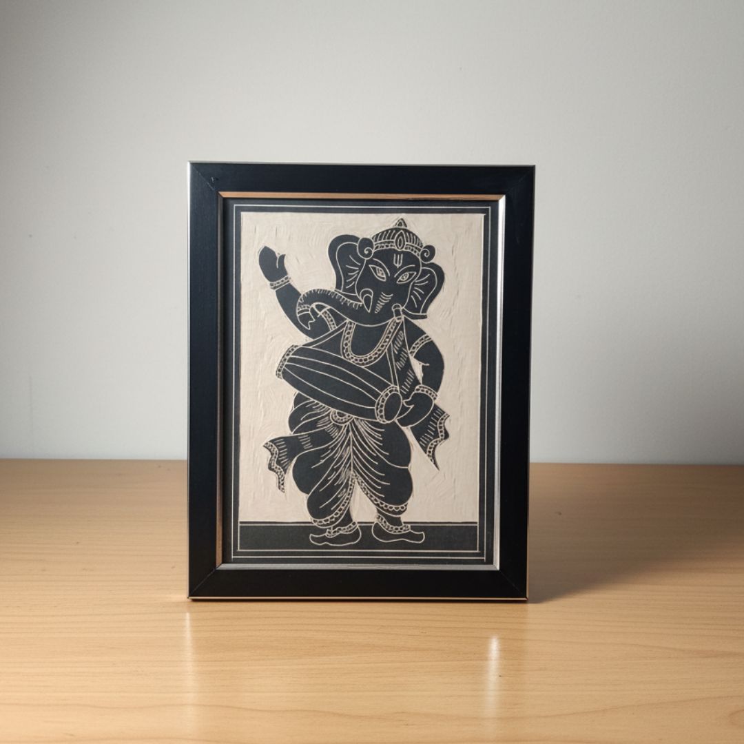 Nritya Ganesha – Handmade Ceramic Wall Tile Artwork